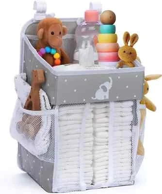 Cradle Star Hanging Nappy Caddy Organiser Baby Nursery Storage Grey baby shower