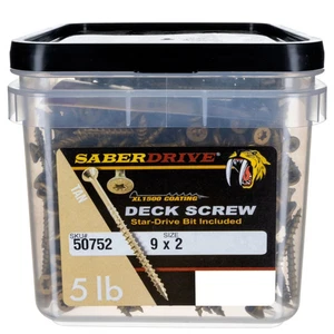 Saberdrive Tan XL1500 Coated Exterior Multi-Purpose Deck Screws #9 (2"), New - Picture 1 of 3