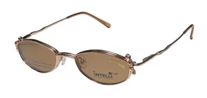 NUEVAS GAFAS ELITE INTELLI CLIP 749 GAFAS BORDE COMPLETO DORADO METAL OJO DE GATO ORO ROSA - Imagen 1 de 9