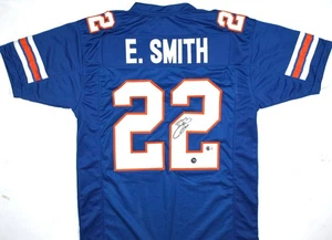 Emmitt Smith Autographed Blue College Style Jersey-Beckett W Hologram *Black *R2 - Picture 1 of 3