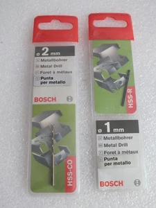 3 BOSCH Metallbohrer - 2 x 1 mm HSS-CO und 1 x 2 mm HSS - R - Neu - MG 29 - Picture 1 of 14