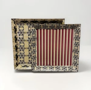 Terri Conrad Designs Bandeja Cuadrada Para Servir Juego De 2 Melamina Vintage Navidad - Imagen 1 de 7