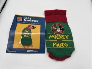 Disney HOLIDAY Dog Sweater Size: Small Mickey Pluto NWT Appears Never Used - Picture 1 of 2