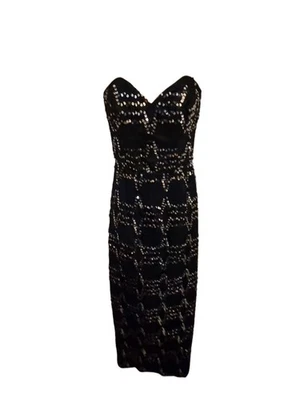 Bernshaw 1980s Vintage Dress Excellent Quilty With Sequin Detailing - Image 1 of 4