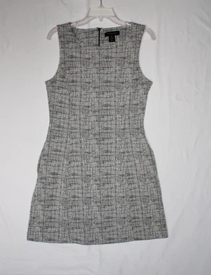 Tahari A-Line Knit Women's Black White Glen Plaid Sleeveless Dress - Size 8 - Image 1 of 4