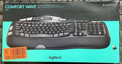 New Logitech Ergonomic Comfort Wave K350 (920-001996) Wireless Keyboard - Image 1 of 2