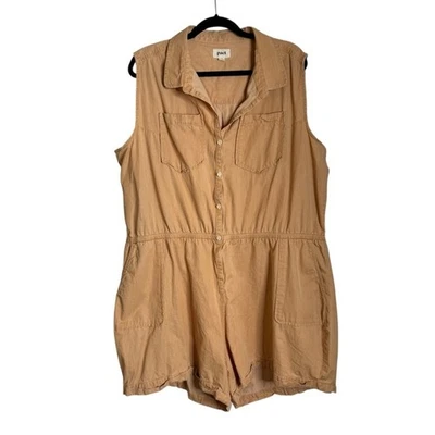 Mameluco sin mangas de algodón orgánico Pact naranja para mujer talla XXL Foto 1 de 4