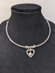 Brighton Schwesternschaft Essex Herz silberfarben gerollt Stab Perlenkette - Bild 1 von 5