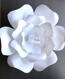 Rose Papier Blume Vorlage #1 (T1) (extra groß) - Zum Selbermachen - Bild 1 von 10