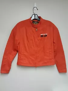 Chaqueta de montar naranja Harley Davidson para mujer talla espalda pequeña deletreada - Imagen 1 de 9