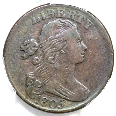 1805 S-267 R-1 PCGS VF Details Draped Bust Large Cent Coin 1c Cover