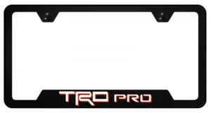 Toyota TRD Pro Logo Black Cut-Out Notched License Plate Frame Official Licensed - Picture 1 of 1