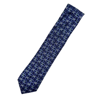 Мужской галстук Robert Graham 100% шелк синий с зеленым светло-голубым узором пейсли • США - Изображение 1 из 4