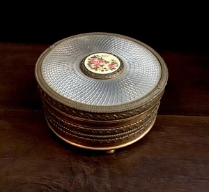 Antike Ormolu vergoldet Apollo Schmuck Schatulle Schatulle Emaille Malerei Deckel Glaseinsatz - Bild 1 von 7