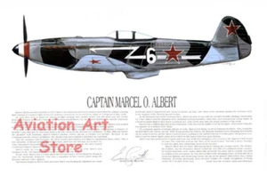 Russian Yak Fighter, Signed by French/British/Russian Ace, Artist; E. Boyette - Picture 1 of 3