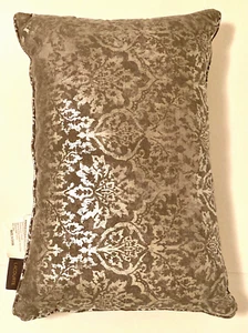 LACOURTE Finished Size 20" x 14" Rectangular Gray w/Silver Design Pillow - Picture 1 of 6