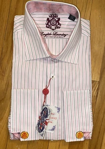 Men's English Laundry by Christopher Wicks Pink Striped Dress Shirt size L NWT - Picture 1 of 4
