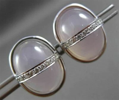 ANTIGUOS GEMELOS GRANDES DE ORO BLANCO DE 18 QUILATES Y CUARZO ROSA NATURAL CON DIAMANTES 31,53 QUILATES Foto 1 de 4