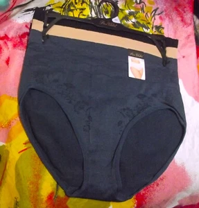 3 NEW PRIMA VALENTINA 16022X NY/BG/BK PLUS SIZE SEAMLESS BRIEF PANTIES 2X - Picture 1 of 2