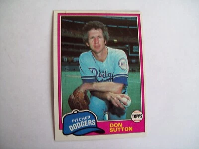 Don Sutton Los Angeles Dodgers MLB BASEBALL 1981 Topps #605 - Image 1 of 2