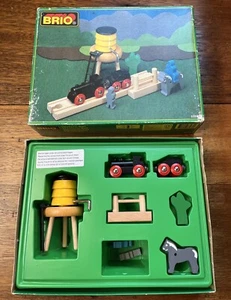 Vintage Brio Wooden Railway Lot Western Set Wagon Water Tower Figure Train Set - Picture 1 of 14