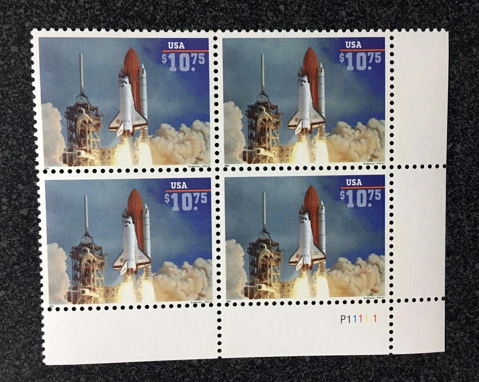 USA1995 #2544A $10.75 Space Shuttle Endeavor - Plate Block of 4 - Express  Mint - Image 1 of 1
