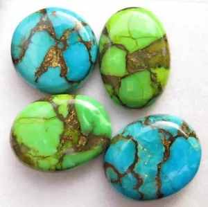 55.80 Ct GREEN PURPLE COPPER TURQUOISE CABOCHON OVAL SHAPE LOOSE GEMSTONE - Picture 1 of 2