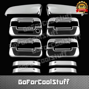 For 09 10 11 12 13 14 Ford F150 4 Handle W/O pk & W/ Kp+Top Mirror Chrome Cover - Picture 1 of 2