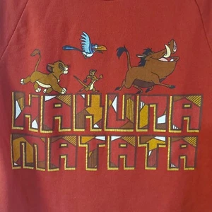 Disney The Lion King Hakuna Matata Sweater Youth Large Red Sweatshirt Cut Tag - Picture 1 of 13