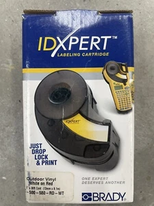 Brady IDXPERT Labeling Cartridge XC-500-580 White on Red R4400 .5"x30' Cont - Picture 1 of 6