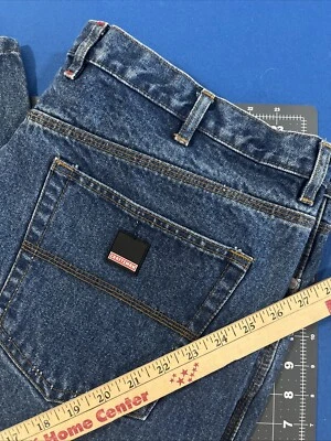 Pantalones de mezclilla Craftsman holgados para hombre 42x30 azul 100 % algodón pierna ancha Y2K Foto 1 de 4