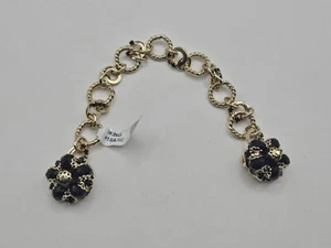 VINTAGE RARE ANNE FONTAINE MAGNOLIA FLOWER BROOCH PIN SWEATER CLIP CHAIN ITALY - Picture 1 of 7