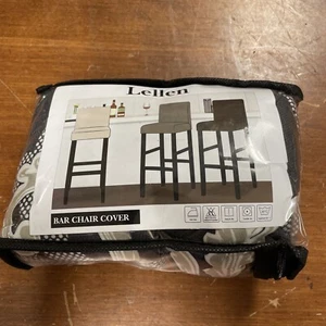Lellen Bar Chair Covers Multicolored Floral - Black/White/Tan - Picture 1 of 5