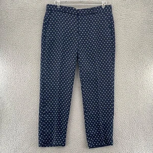 Banana Republic Pants Womens 10 Avery Navy Pattern Tapered Pockets Office Career - Picture 1 of 12