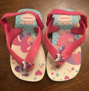 Havaianas Baby Toddler Girls Pink Fish Thong Sandals Flip Flops Size 5C