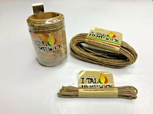 3 pc Assorted  I-Tal Organic Beeswax Hemp Wicks (1 Lighter Sleeve, 1 MED & 1 SM) - Picture 1 of 9