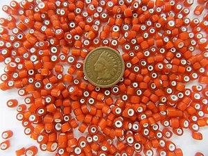 White Heart Trade Beads BULK 1/4 LB   African Lt Red WHOLESALE   677/3 - Picture 1 of 2