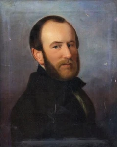 Antico Ritratto Biedermeier di Gentiluomo tedesco | Primi '900 | Portrait - Foto 1 di 3