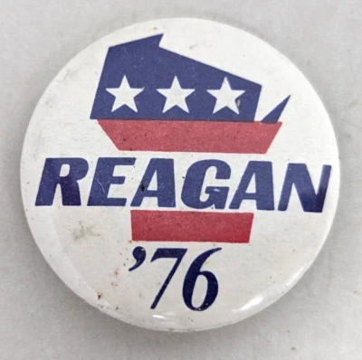 Prendedor insignia botón campaña presidencial de Wisconsin 1976 de colección Ronald Reagan '76 JK23 Foto 1 de 2