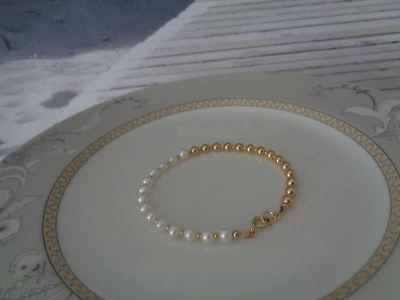 Armband 14K Gold Filled Gold Armband Perlen - Bild 1 von 4