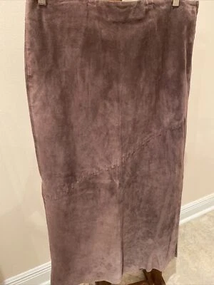 "Falda de gamuza chocolate maxi-38"" talla 12 forrada en acetato NUEVA $138 por agosto seda" Foto 1 de 4