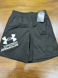 Boys black under armour athletic shorts size 7 NWT - Picture 1 of 2