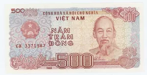 Viet nam Vietnam 500 Dong 1988 Pick 101.a UNC Uncirculated Banknote - Picture 1 of 2