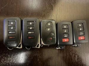 LOT 5 OEM KEYS, LEXUS KEY FOB FOBs USED PRE OWNED - Picture 1 of 2