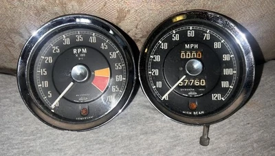 Original Jaeger Tachometer & Speedo  w/trip MGB GT Sprite Midget Austin Rover - Image 1 of 4