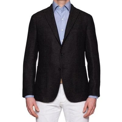 BOGLIOLI "K.Jacket" Brown Striped Wool-Cotton-Cashmere Unlined Jacket 50 NEW 40 - Image 1 of 4