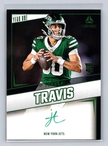 2024 Luminance #YOS-JTS Jordan Travis (RC) Year One Signature Green-Jets - Picture 1 of 2