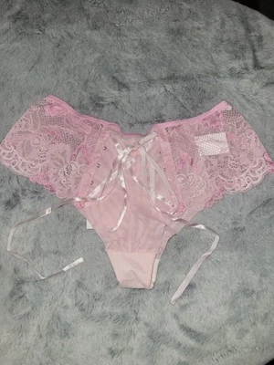 系带 Tanga 内裤腿大道 M/L 粉色内衣性感内裤内衣 — 第 1/4 张图片