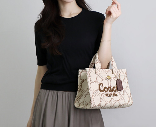 Borsa a tracolla Coach Cam61 tela 2WAY B4 NP logo ricamo mini