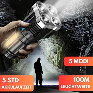 Super hell 100000Lumen Taktische Taschenlampe LED 4XHP70 Militär Wiederaufladbar - Bild 1 von 13